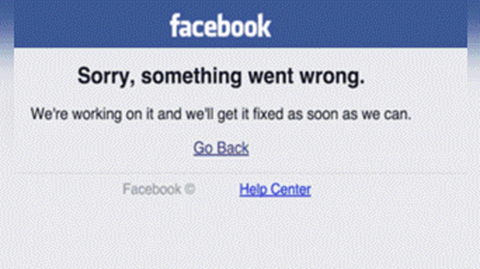 Mensaje de error de Facebook