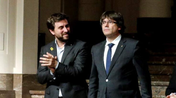 Toni Comín con Carles Puigdemont