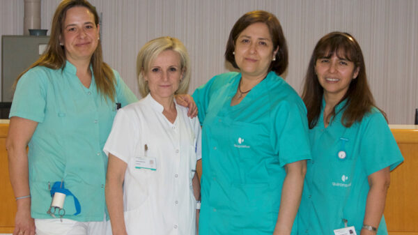 Mª Pilar de la Puente, Antonia Pérez Troya, Nancy Camacho León y Margarita Poma Villena, equipo de enfermería especializado en Ostomías y Heridas del Hospital La Luz