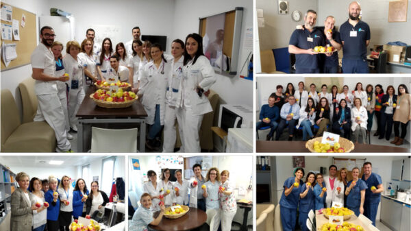 Todos los departamentos y servicios del hospital se implicaron en la celebración del Día de la Fruta