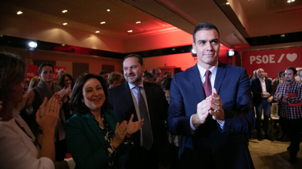 Pedro Sánchez en un acto del PSOE