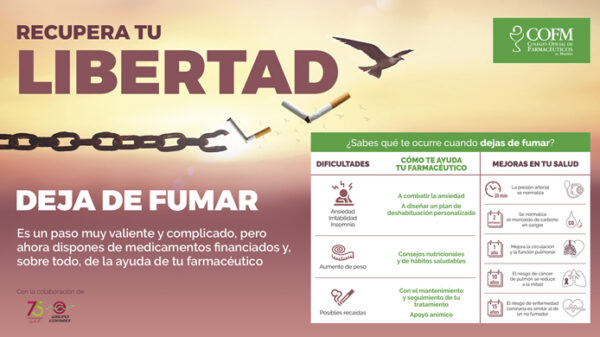 Cartel de la campaña del COFM para la deshabituación tabárquica