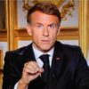 Emmanuel Macron, durante su discurso a la nación tras los disturbios violentos en Francia.
