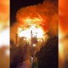 Imágenes publicadas en redes sociales sobre el incendio en el Ayuntamiento de Limoges. Foto: X.