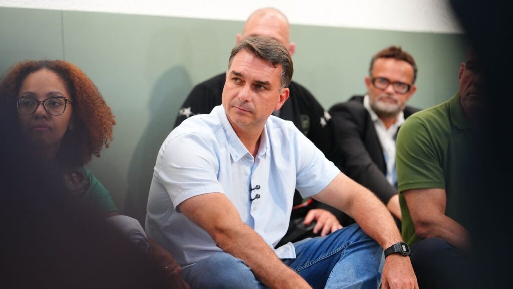 Flavio Bolsonaro, durante la campaña electoral