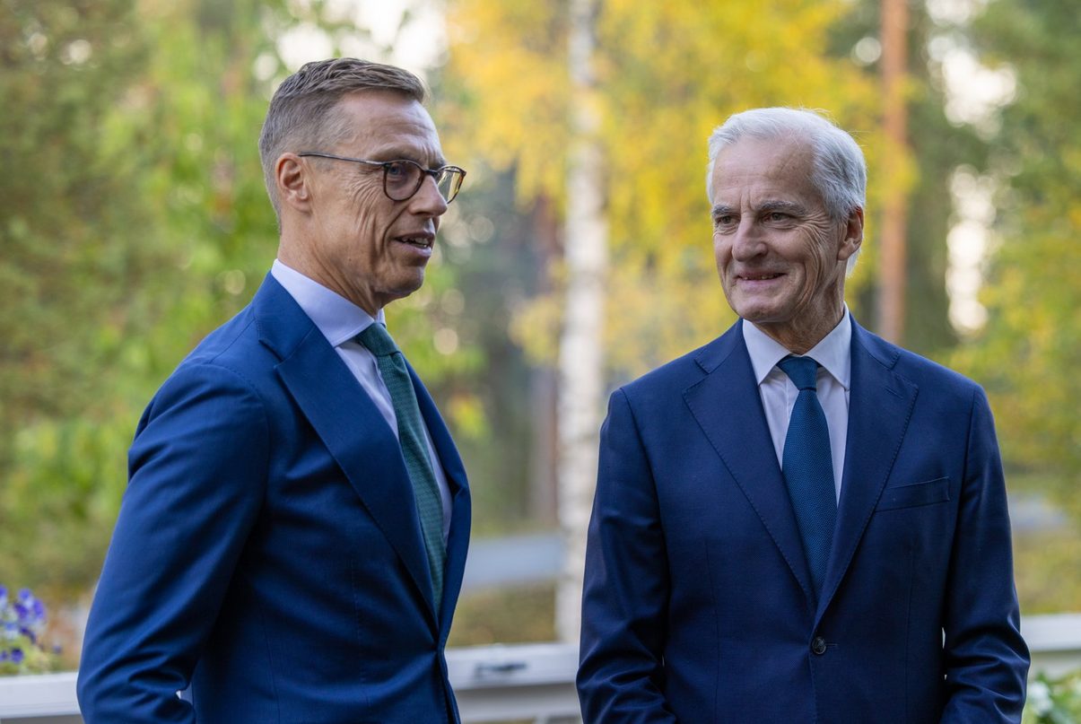 El presidente de Finlandia, Alexander Stubb, y el primer ministro de Noruega, Jonas Gahr Støre