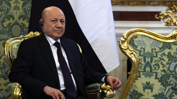 El presidente del Consejo de Liderazgo Presidencial de la República de Yemen, Rashad Mohammad al-Alimi, durante una visita oficial a Rusia. Foto: ©Kremlin/ Oficial.